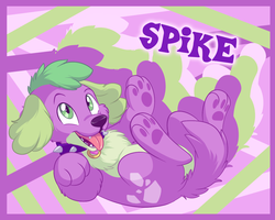 Size: 1280x1024 | Tagged: safe, artist:fizzy-dog, spike, dog, equestria girls, g4, chest fluff, collar, cute, male, paw pads, puppy, solo, spikabetes, spike the dog, tongue out