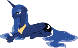 Size: 3549x2218 | Tagged: safe, artist:michdruch, princess luna, g4, feather, female, high res, missing accessory, solo