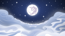 Size: 1920x1080 | Tagged: safe, artist:michdruch, cloud, mare in the moon, moon, night, wallpaper