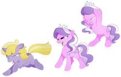 Size: 1167x742 | Tagged: safe, artist:aidapone, diamond tiara, dinky hooves, g4, crying, duality, simple background, white background