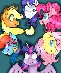 Size: 5000x6001 | Tagged: safe, artist:artistcoolpony, applejack, fluttershy, pinkie pie, rainbow dash, rarity, twilight sparkle, alicorn, pony, g4, absurd resolution, female, mane six, mare, twilight sparkle (alicorn)