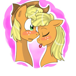 Size: 5000x5000 | Tagged: safe, artist:artistcoolpony, applejack, earth pony, pony, g4, absurd resolution, duo, female, male, rule 63, self ponidox, selfcest, ship:applejacks, shipping, straight