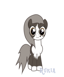 Size: 1066x1278 | Tagged: artist needed, source needed, useless source url, safe, oc, oc only, oc:rukia, pony, inkscape, looking at you, ponified, ponyscape, simple background, solo, transparent background, vector