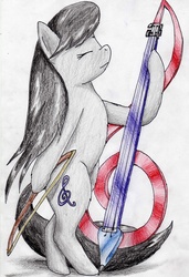 Size: 2355x3435 | Tagged: safe, artist:40kponyguy, derpibooru exclusive, octavia melody, earth pony, pony, g4, bipedal, cute, female, high res, solo, tavibetes, traditional art
