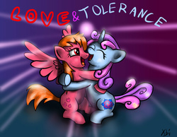 Size: 1034x803 | Tagged: safe, artist:xbi, oc, oc only, oc:love, oc:tolerance, pony, love and tolerance, love and tolerate