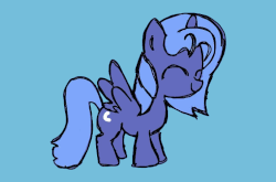 Size: 759x500 | Tagged: artist needed, safe, edit, princess luna, alicorn, pony, g4, animated, blue background, female, filly, simple background, solo, tumbling, woona, younger