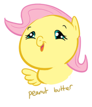 Size: 187x219 | Tagged: safe, artist:shoutingisfun, fluttershy, g4, cute, female, food, peanut butter, solo