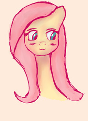Size: 736x1013 | Tagged: safe, artist:pinkiejay, fluttershy, pony, g4, blushing, bust, female, front view, full face view, looking away, looking down, portrait, shy, simple background, solo