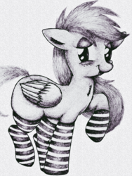 Size: 1276x1696 | Tagged: safe, artist:jagg777, clothes, sketch, socks, solo, striped socks