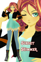 Size: 2000x3000 | Tagged: safe, artist:nanasui, sunset shimmer, equestria girls, g4, 3d, female, high res, mmd, solo