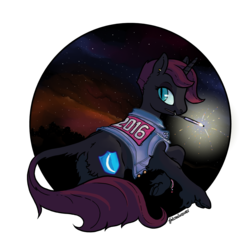 Size: 1280x1279 | Tagged: safe, artist:spectralunicorn, oc, oc only, oc:nyx, alicorn, classical unicorn, pony, alicorn oc, clothes, horn, leonine tail, mouth hold, new years eve, sparkler (firework), vest
