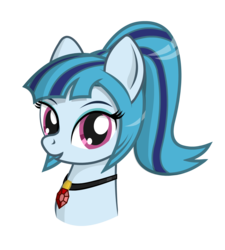 Size: 1563x1736 | Tagged: safe, artist:negasun, sonata dusk, earth pony, pony, equestria girls, g4, my little pony equestria girls: rainbow rocks, bust, disguise, disguised siren, earth pony sonata dusk, equestria girls ponified, female, gem, looking at you, mare, ponified, portrait, simple background, siren gem, solo, transparent background