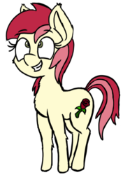 Size: 719x1022 | Tagged: safe, artist:coatieyay, roseluck, earth pony, pony, g4, cute, female, mare, simple background, solo