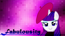 Size: 1920x1080 | Tagged: safe, artist:slb94, rarity, g4, beatnik rarity, beret, clothes, hat, solo, sweater, wallpaper