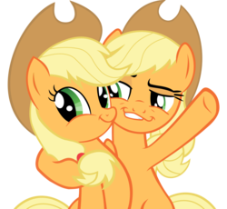 Size: 2500x2300 | Tagged: safe, applejack, g4, 4chan, faic, hat, high res, self ponidox, smirk, smug, smugdash, twiface