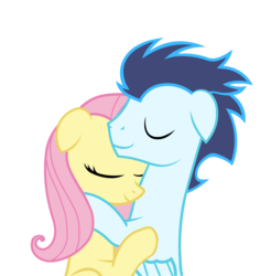 Size: 1300x1320 | Tagged: safe, artist:lunaticdawn, fluttershy, soarin', pony, g4, female, male, shipping, simple background, soarinshy, straight, transparent background