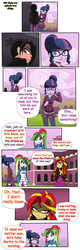 Size: 810x2545 | Tagged: safe, artist:nekojackun, rainbow dash, sci-twi, sunset shimmer, twilight sparkle, oc, oc:red soul, comic:the worst, equestria girls, g4, comic