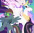 Size: 500x489 | Tagged: safe, artist:wingedwolf94, edit, princess celestia, rainbow dash, twilight sparkle, alicorn, pegasus, pony, g4, season 6, 2016, corrupted, corrupted celestia, corrupted rainbow dash, discolored, duo focus, fake, faker than a three dollar bill, female, mare, offscreen character, seems legit, show accurate, sombra eyes, wings