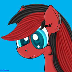 Size: 4000x4000 | Tagged: safe, artist:asknoxthepony, oc, oc only, oc:cherry bomb, bat pony, pony, absurd resolution, female, mare, piercing, portrait, solo