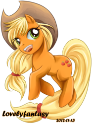 Size: 900x1200 | Tagged: safe, artist:lovelyfantasy, applejack, g4, female, simple background, solo, transparent background