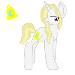 Size: 894x894 | Tagged: safe, artist:spottedpool90, oc, oc only, oc:golden bell, cutie mark, offspring, parent:prince blueblood, parent:trixie, parents:bluetrix, simple background, solo, transparent background