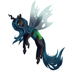 Size: 1055x1050 | Tagged: safe, artist:ssilverbeeze, queen chrysalis, changeling, changeling queen, g4, female, flying, simple background, solo, transparent background