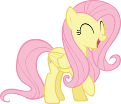 Size: 2145x1845 | Tagged: artist needed, safe, edit, fluttershy, g4, alternate hairstyle, double mane, female, happy, simple background, solo, transparent background, vector