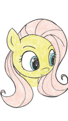 Size: 640x1136 | Tagged: safe, artist:briarspark, fluttershy, g4, female, looking at something, portrait, simple background, solo, white background