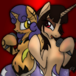 Size: 1500x1500 | Tagged: safe, artist:miniferu, oc, oc only, oc:kaynah, oc:spring beauty, alicorn, lamia, original species, pony, snake pony, alicorn oc, belly button, pregnant, singing