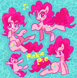 Size: 3144x3184 | Tagged: safe, artist:osawari64, pinkie pie, earth pony, pony, g4, :d, closed mouth, eyes closed, eyes open, full body, happy, high res, looking at you, open mouth, open smile, smiling, underhoof