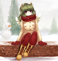 Size: 1133x1200 | Tagged: safe, artist:tolsticot, oc, oc only, anthro, plantigrade anthro, clothes, scarf