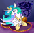 Size: 976x953 | Tagged: safe, artist:chromaflow, princess celestia, tantabus, g4