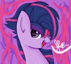 Size: 1308x1180 | Tagged: safe, artist:applejacks2, twilight sparkle, g4, alternate hairstyle, female, punklight sparkle, solo