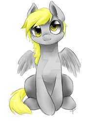 Size: 900x1055 | Tagged: safe, artist:meghanmagica, derpy hooves, pegasus, pony, g4, female, mare, solo, watermark