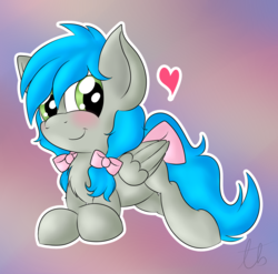 Size: 1733x1711 | Tagged: safe, artist:laptopbrony, oc, oc only, oc:darcy sinclair, bow, crossed arms, cute, looking at you, solo