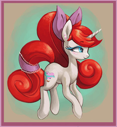 Size: 990x1073 | Tagged: safe, artist:sunbusting, oc, oc only, oc:spirit brush, pony, unicorn, hair bow, solo