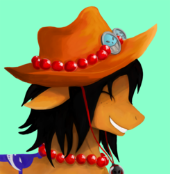 Size: 946x967 | Tagged: safe, artist:supremeowl, pony, crossover, one piece, ponified, portgas d. ace, solo