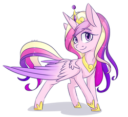 Size: 2300x2100 | Tagged: safe, artist:silbersternenlicht, princess cadance, g4, cute, cutedance, female, high res, simple background, smiling, solo