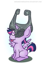 Size: 600x918 | Tagged: safe, artist:greenlinzerd, twilight sparkle, alicorn, pony, g4, crossover, cute, female, filly, fused shadow, mare, midna, midna sparkle, pun, simple background, solo, the legend of zelda, the legend of zelda: twilight princess, tongue out, transparent background, twiabetes, twilight sparkle (alicorn), younger