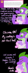 Size: 800x2092 | Tagged: artist needed, safe, spike, sweetie belle, g4, cooking, female, food, male, older, ship:spikebelle, shipping, straight, sweetie belle can't cook, sweetie fail