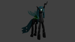 Size: 960x540 | Tagged: artist needed, source needed, safe, queen chrysalis, g4, 3d, cheeselegs, female, holes in wings, solo