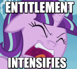 Size: 400x356 | Tagged: safe, edit, edited screencap, screencap, starlight glimmer, g4, the cutie re-mark, angry, animated, caption, cloudsdale, ears back, entitlement, eyes closed, female, image macro, mawshot, meme, open mouth, rage, reaction image, screaming, shaking, solo, text, tongue out, uvula, vibrating, x intensifies