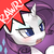 Size: 500x500 | Tagged: safe, artist:lumineko, part of a set, rarity, pony, unicorn, g4, avatar, cute, female, mare, open mouth, raribetes, rawr, rawrvatar, solo