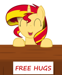Size: 2657x3200 | Tagged: safe, artist:comfydove, sunset shimmer, pony, unicorn, equestria girls, g4, bronybait, cute, female, free hugs, high res, shimmerbetes, simple background, solo, transparent background, vector
