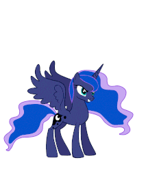 Size: 1065x1250 | Tagged: safe, artist:n238900, princess luna, queen chrysalis, alicorn, changeling, pony, g4, animated, changelingified, character to character, clothes, costume, female, missing accessory, morph, morphing, pony to pony, shrinking, simple background, solo, species swap, this explains everything, transformation, vector, white background