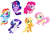 Size: 802x550 | Tagged: safe, artist:aidapone, applejack, fluttershy, pinkie pie, rainbow dash, rarity, twilight sparkle, alicorn, pony, g4, chibi, female, mane six, mare, twilight sparkle (alicorn)