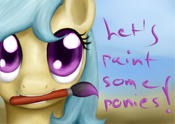 Size: 2121x1500 | Tagged: safe, artist:tunskaa, oc, oc only, oc:fine line, pony, paintbrush, solo