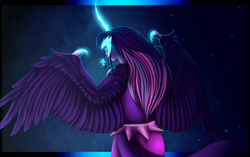 Size: 1600x1006 | Tagged: safe, artist:inushiri, twilight sparkle, equestria girls, g4, my little pony equestria girls: friendship games, female, midnight sparkle, solo