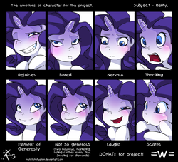 Size: 2214x2012 | Tagged: safe, artist:myfetishsituation, rarity, g4, chart, expressions, facial expressions, female, high res, solo