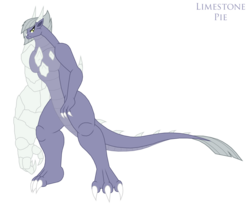 Size: 2138x1801 | Tagged: safe, artist:pyrus-leonidas, limestone pie, kaiju, g4, female, kaijufied, rock arm, rock elemental, simple background, solo, species swap, transparent background